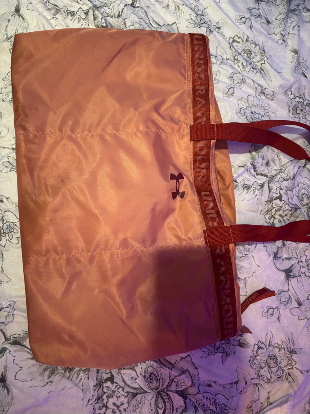 Under Armour Coral Orange Tote with Branded Webbing